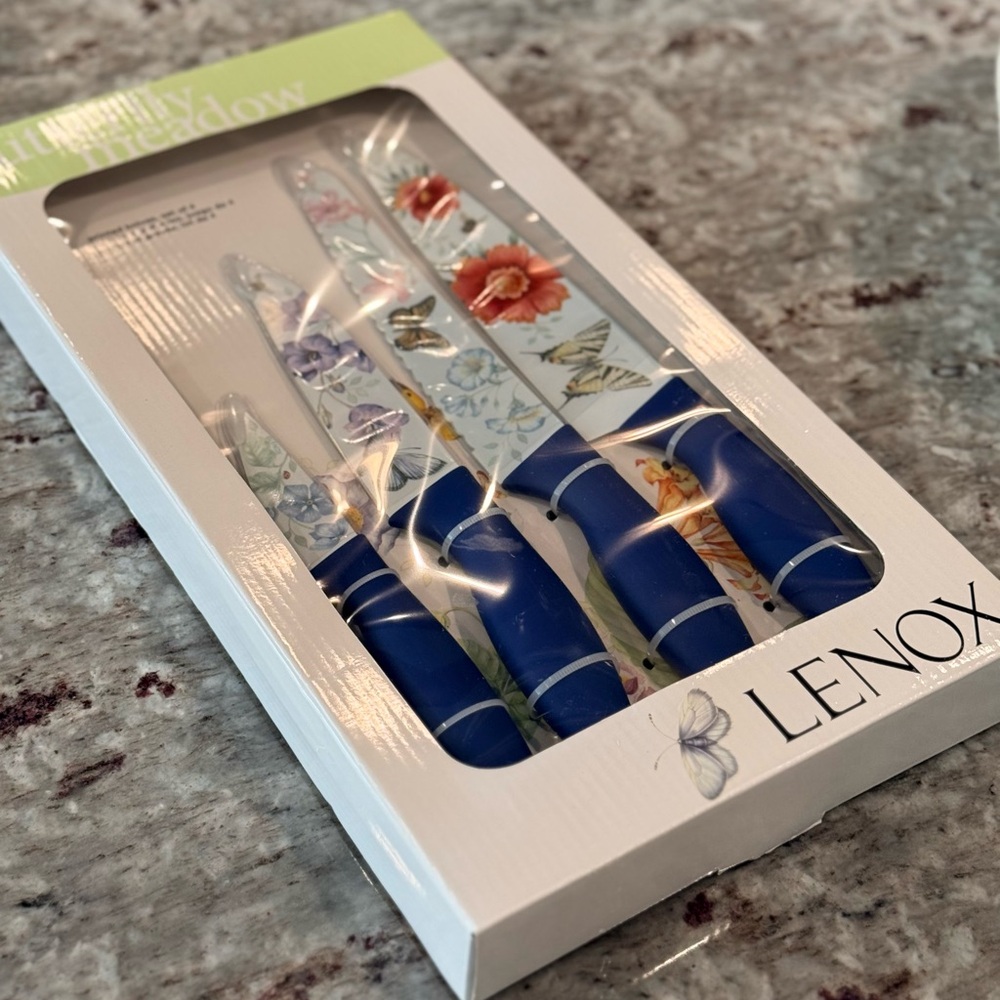 Lenox Butterfly Meadow (Set of 4) Knives Printed Blades NIB NWT